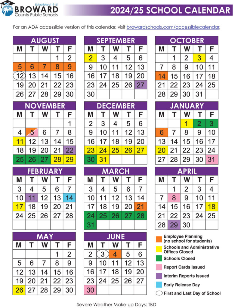 Broward County School Calendar 2024 2025 BrowardGov
